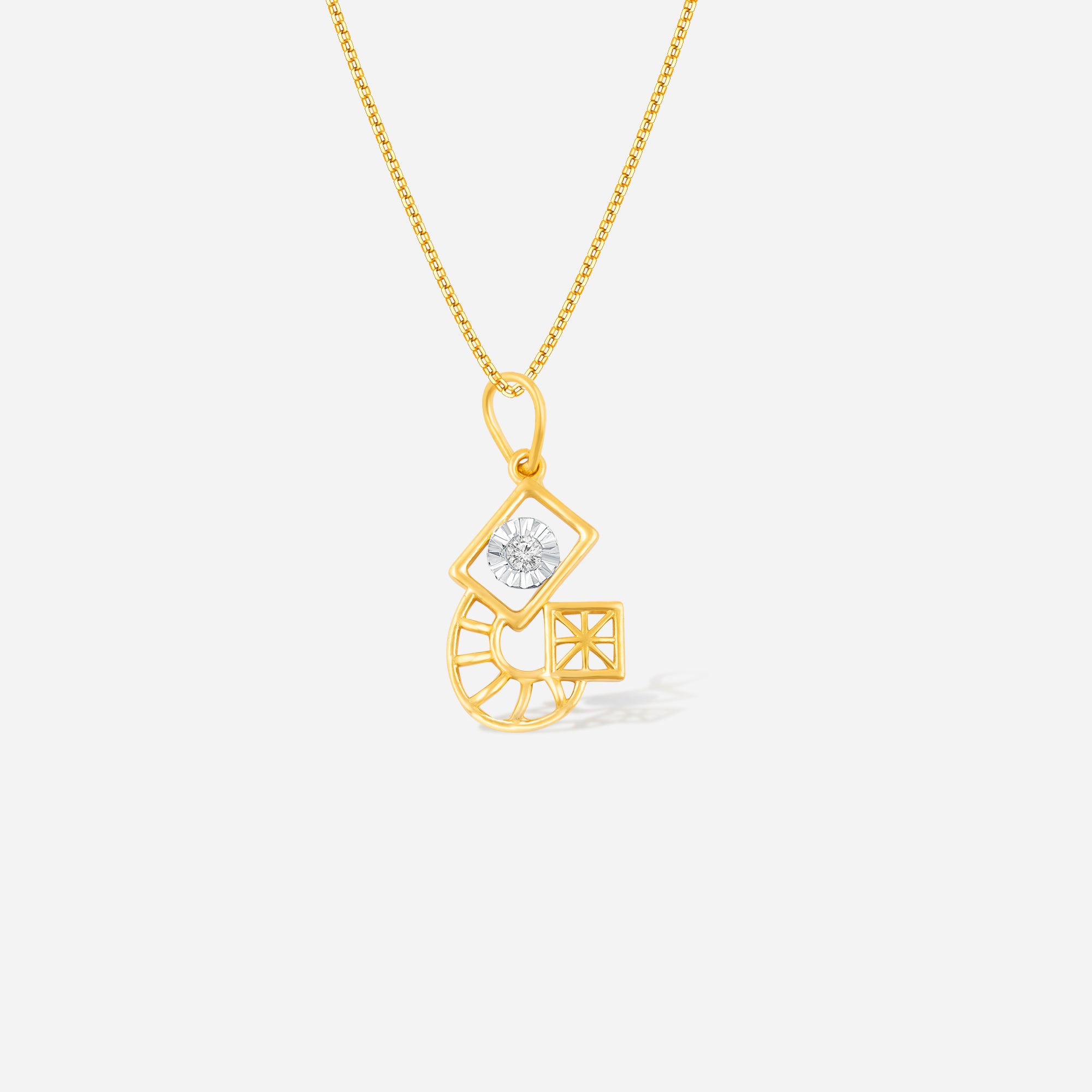 Curved Diamond Pendant