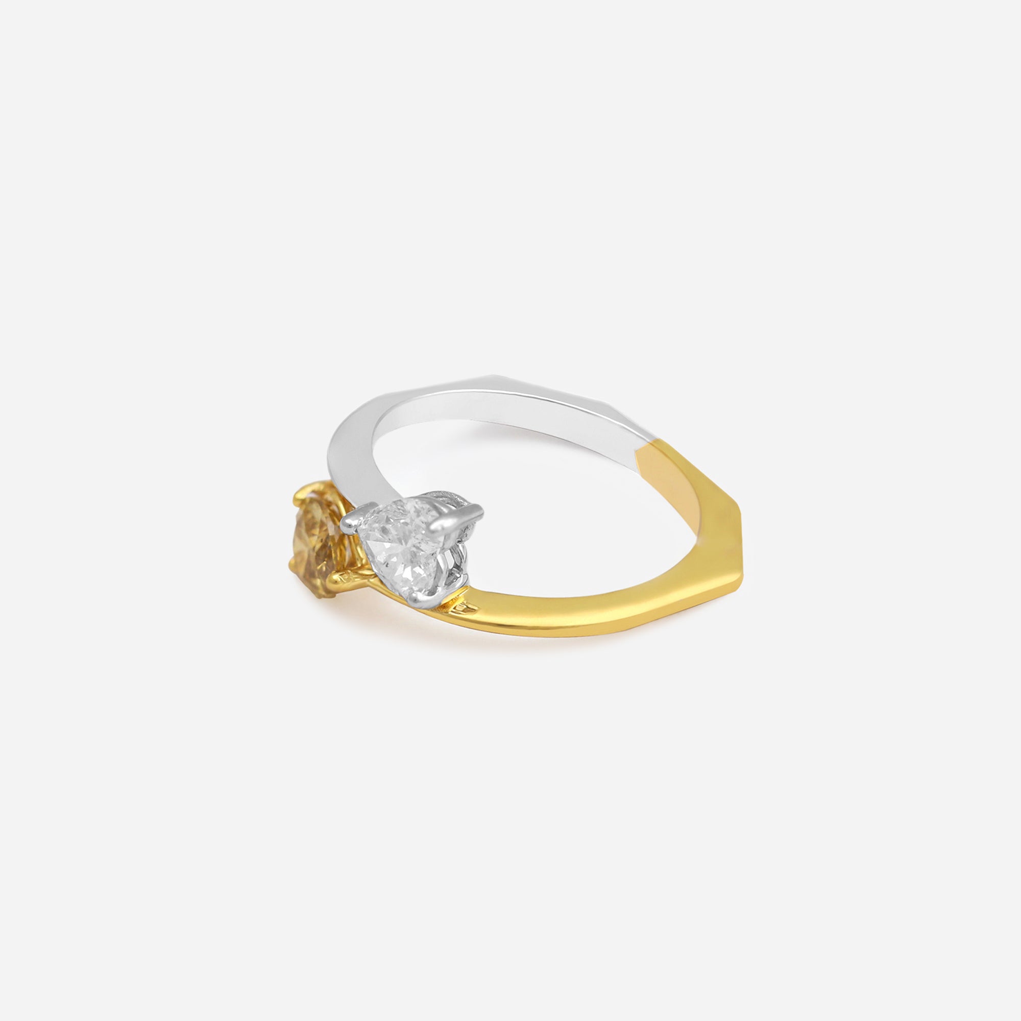 Golden Citrine Heart Ring