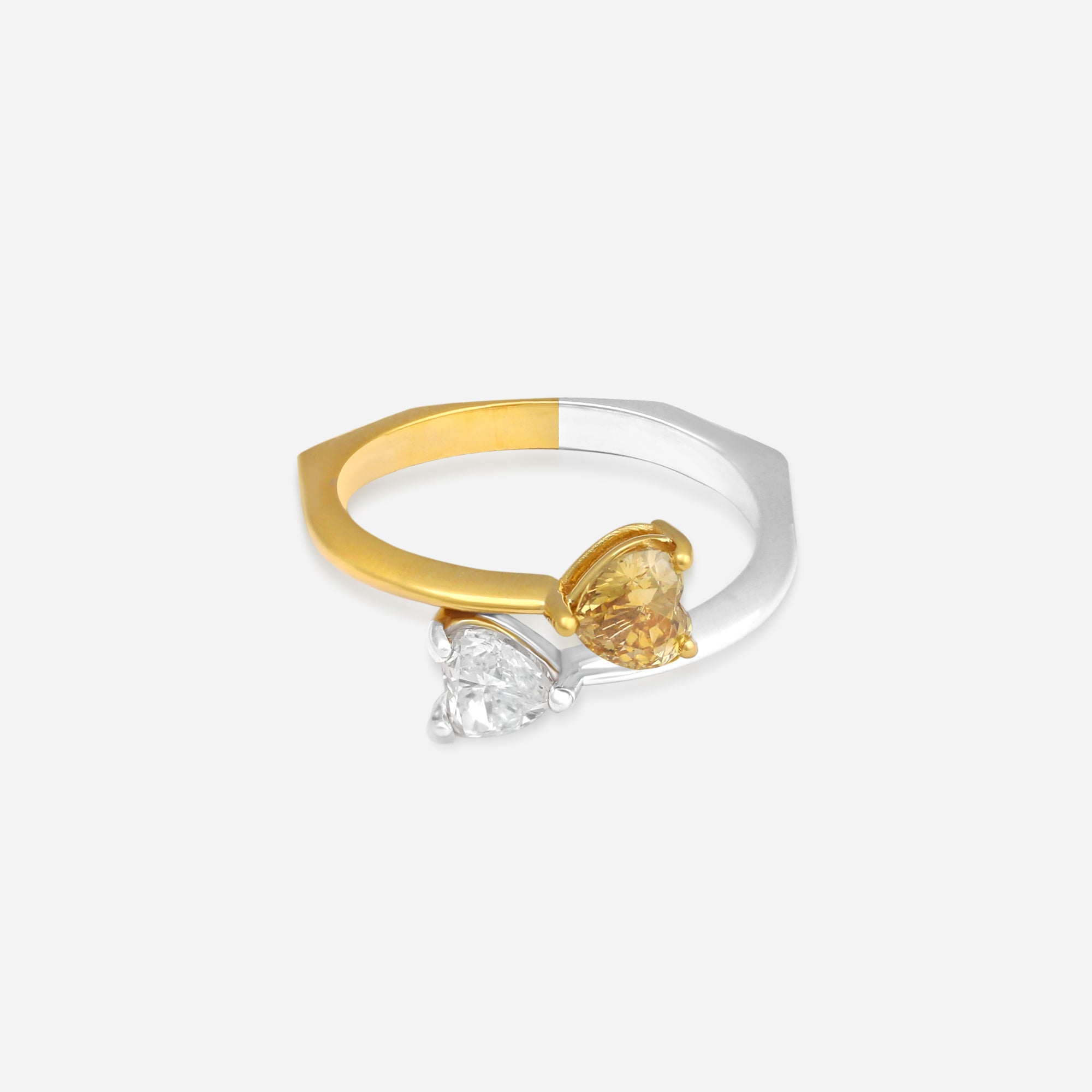 Golden Citrine Heart Ring