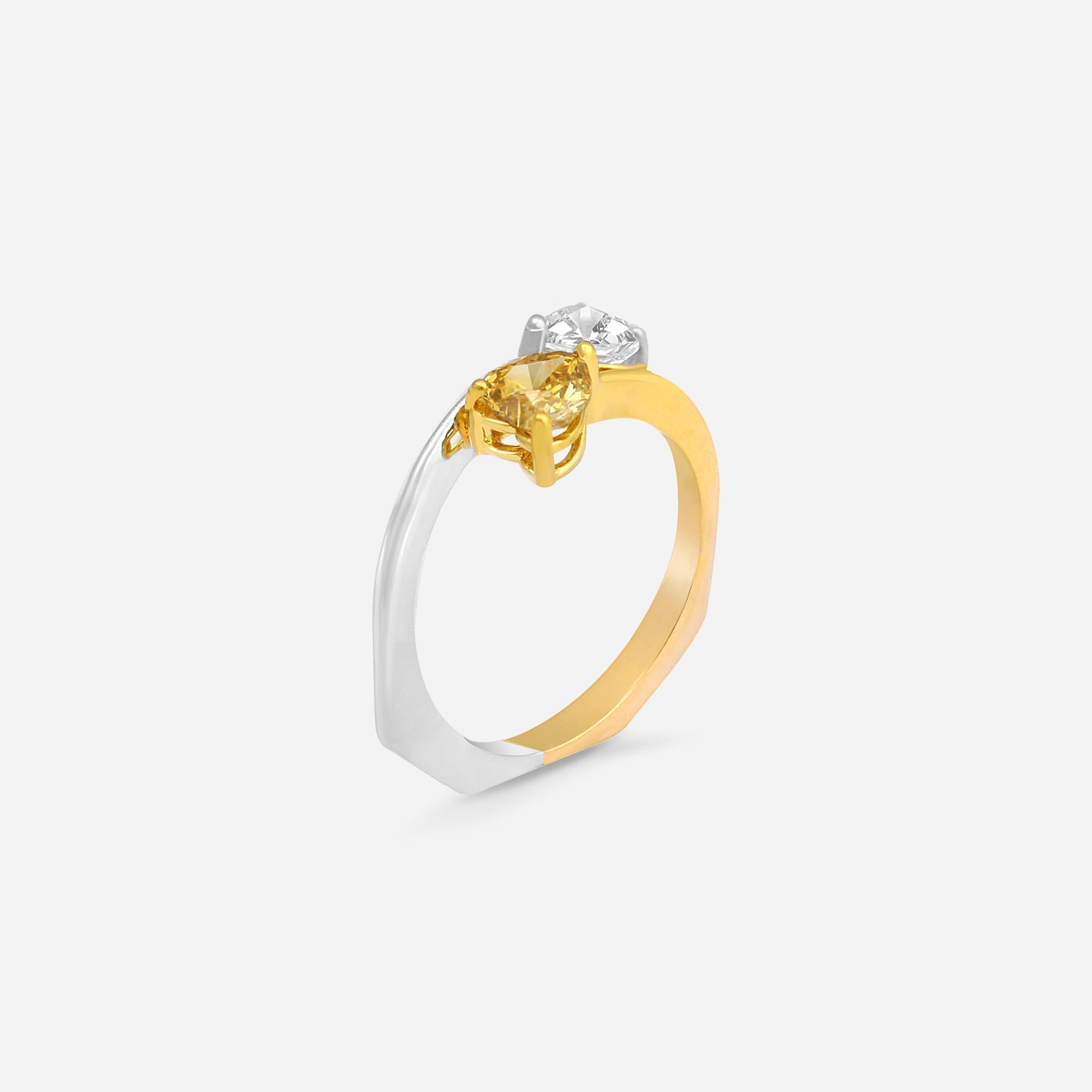 Golden Citrine Heart Ring