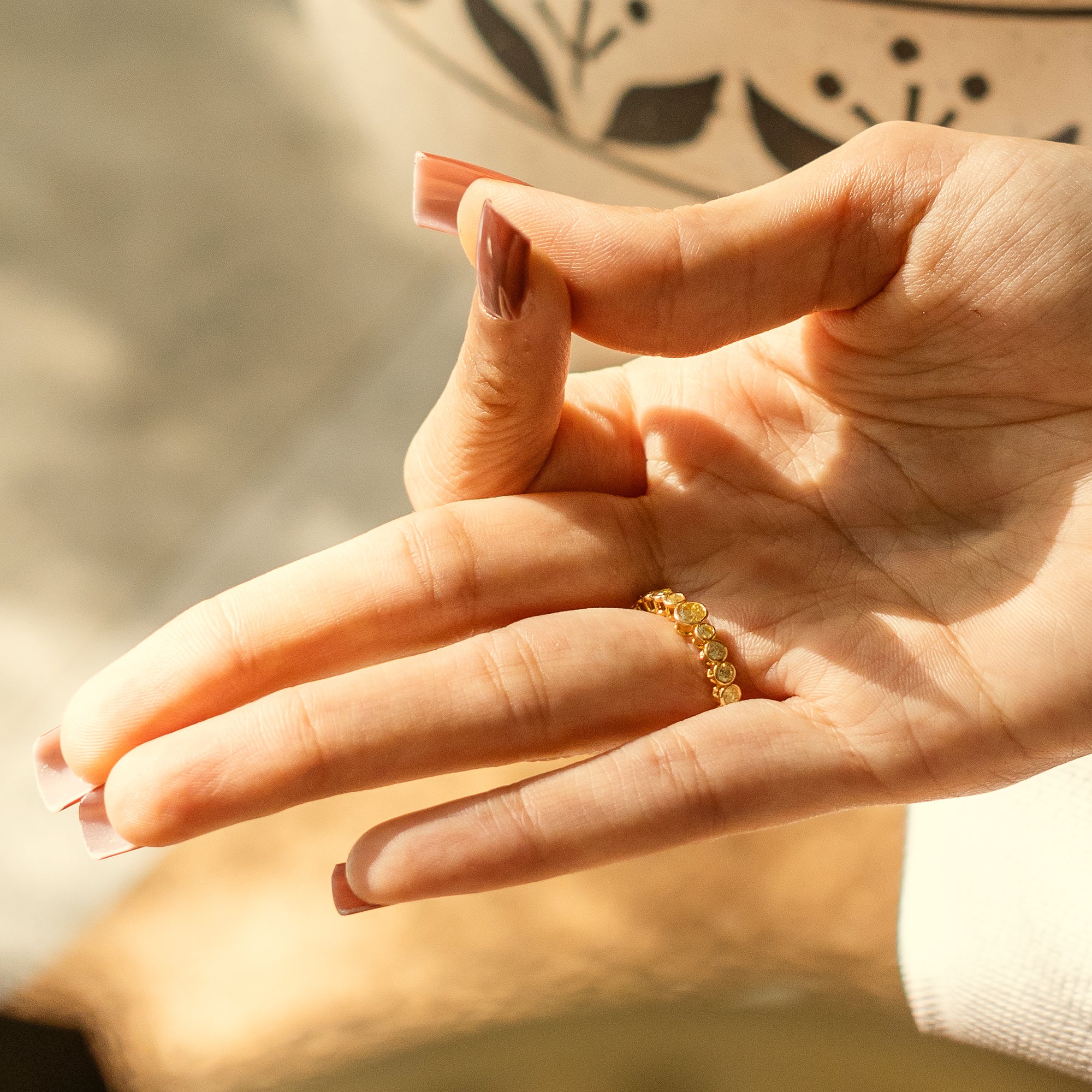 Golden Glitter Eternity Band