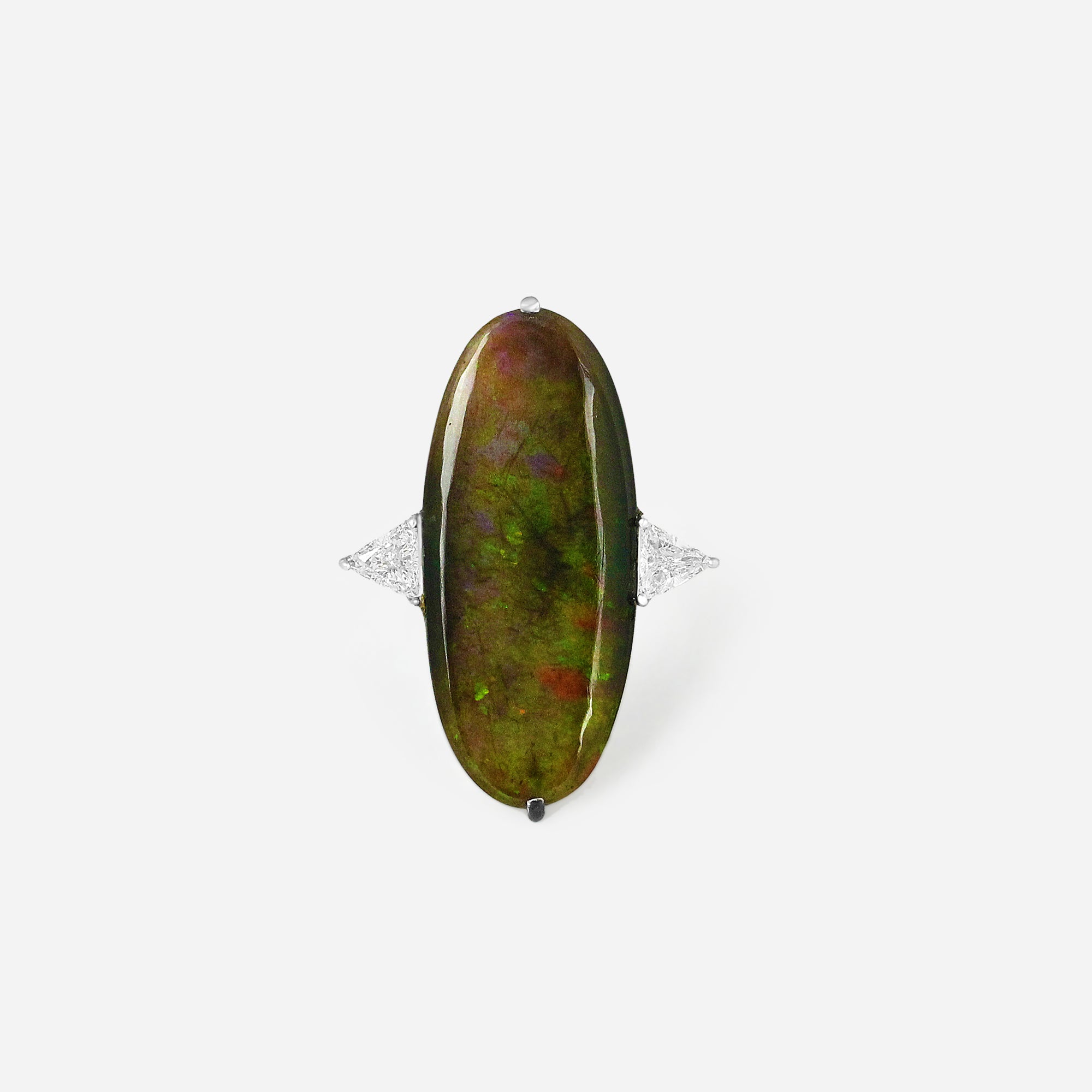 Elegant Jasper & Diamond Ring