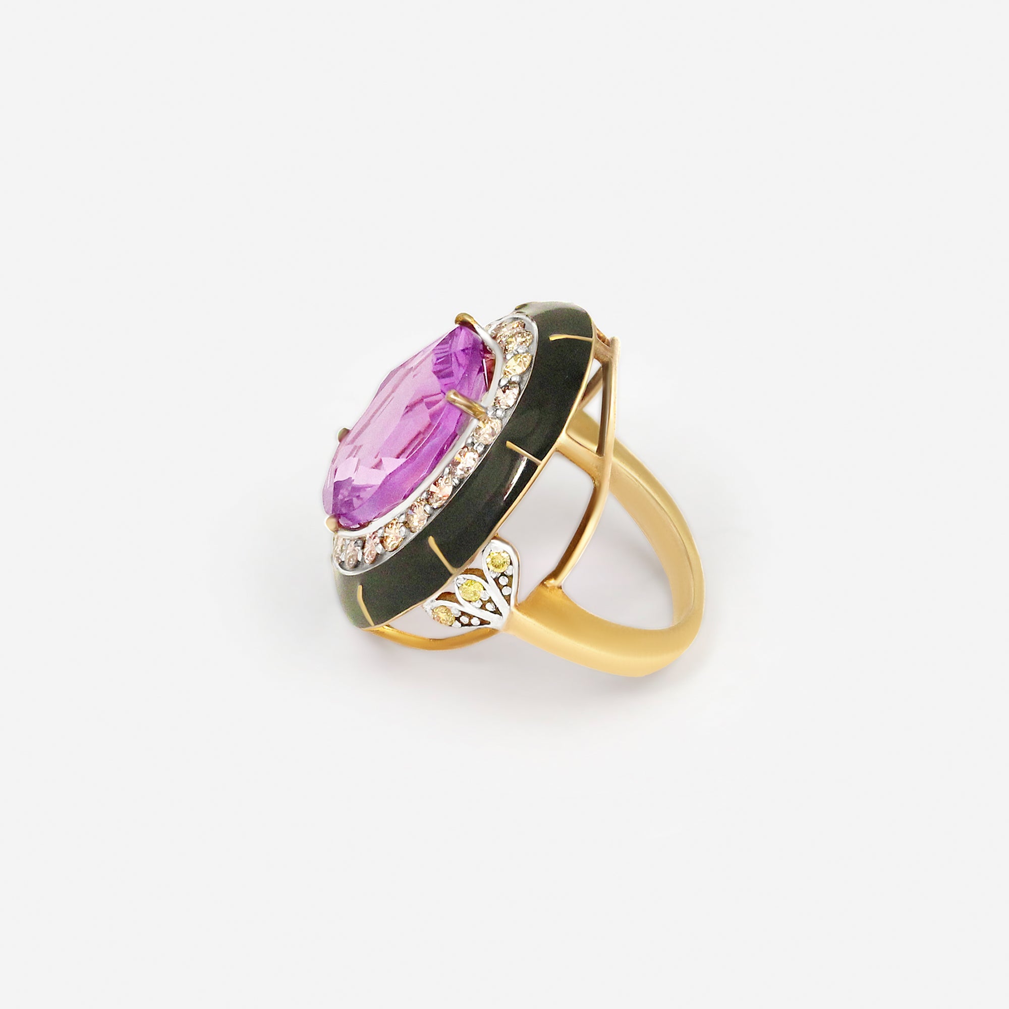 Amethyst Eclipse Statement Ring
