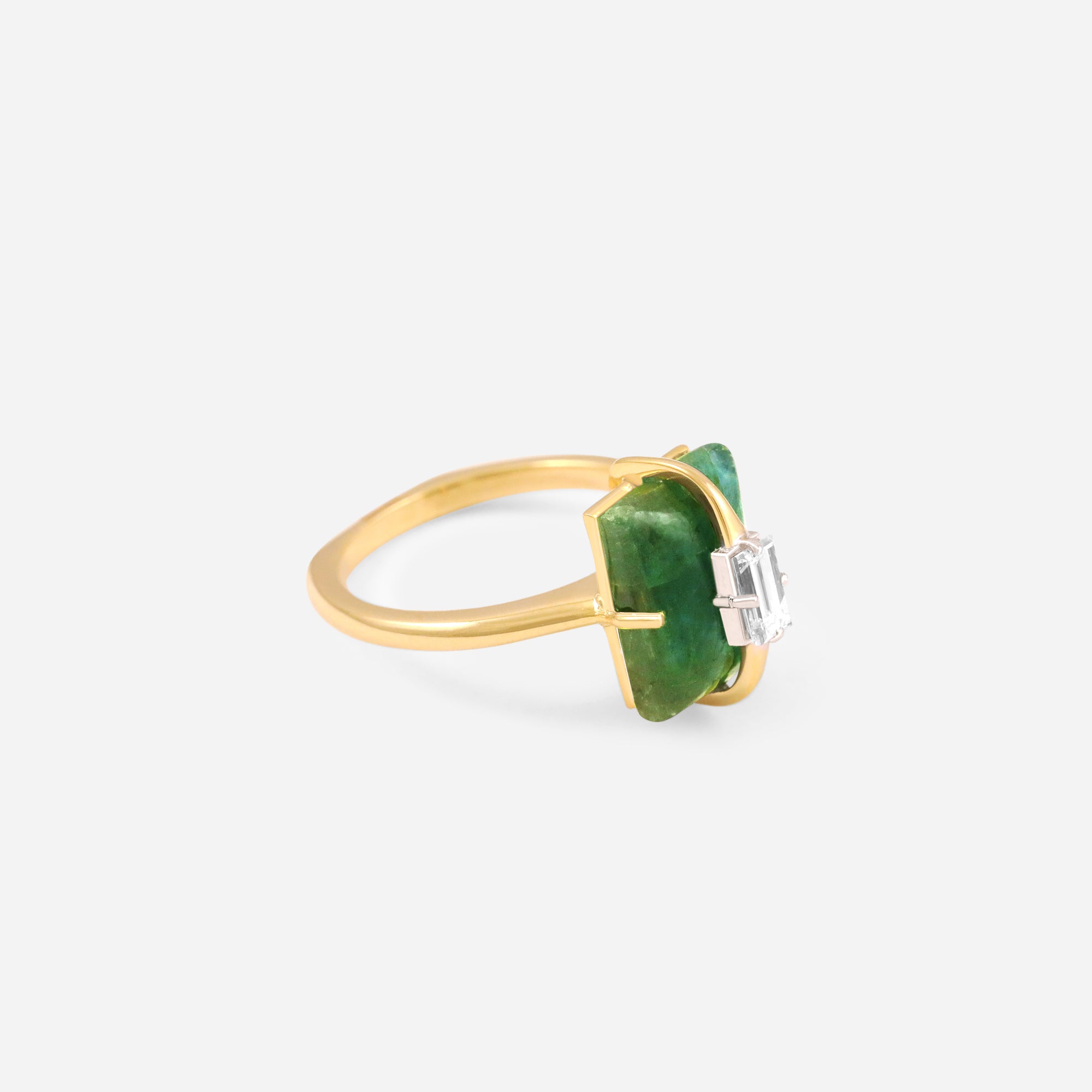 Golden Emerald Elegance Ring