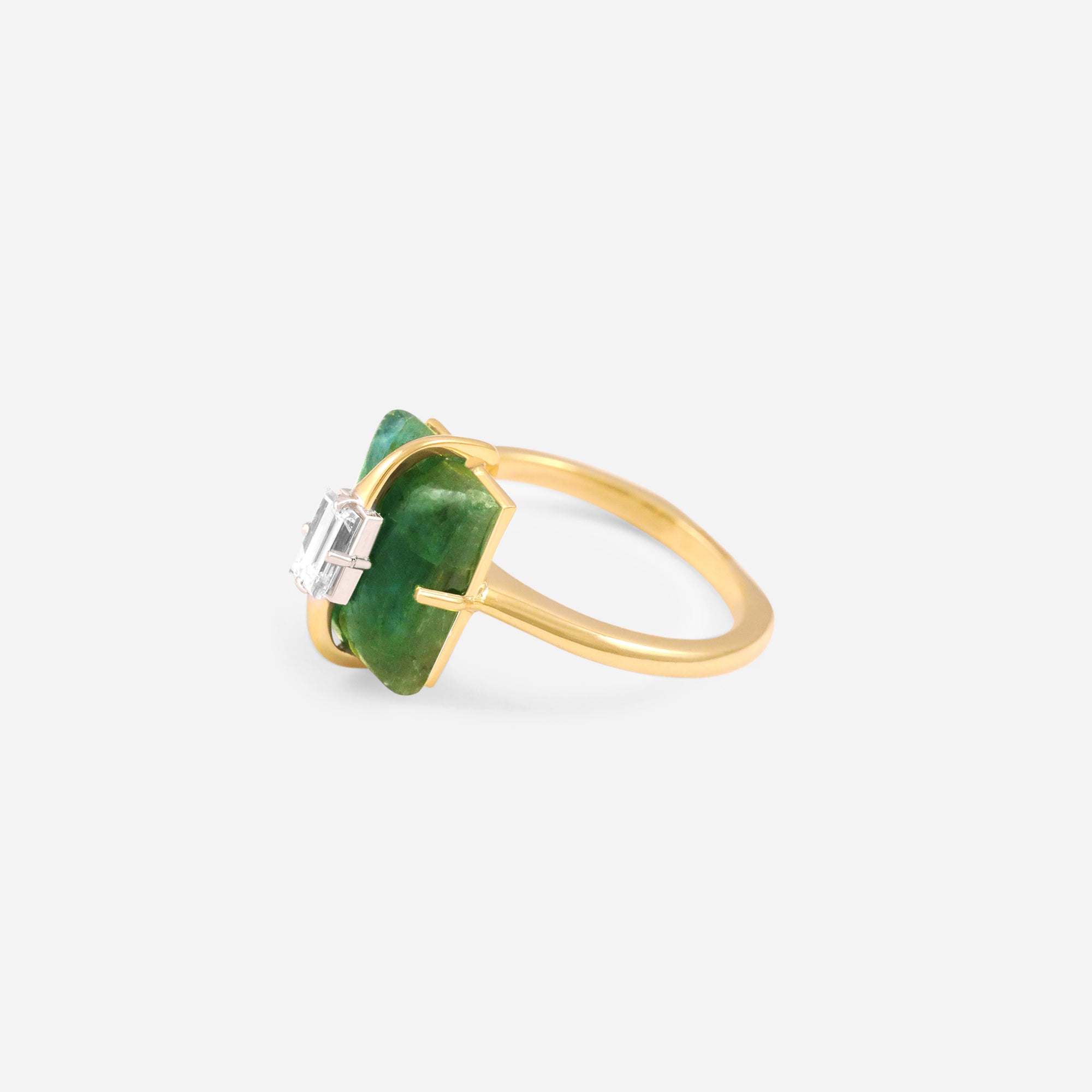 Golden Emerald Elegance Ring