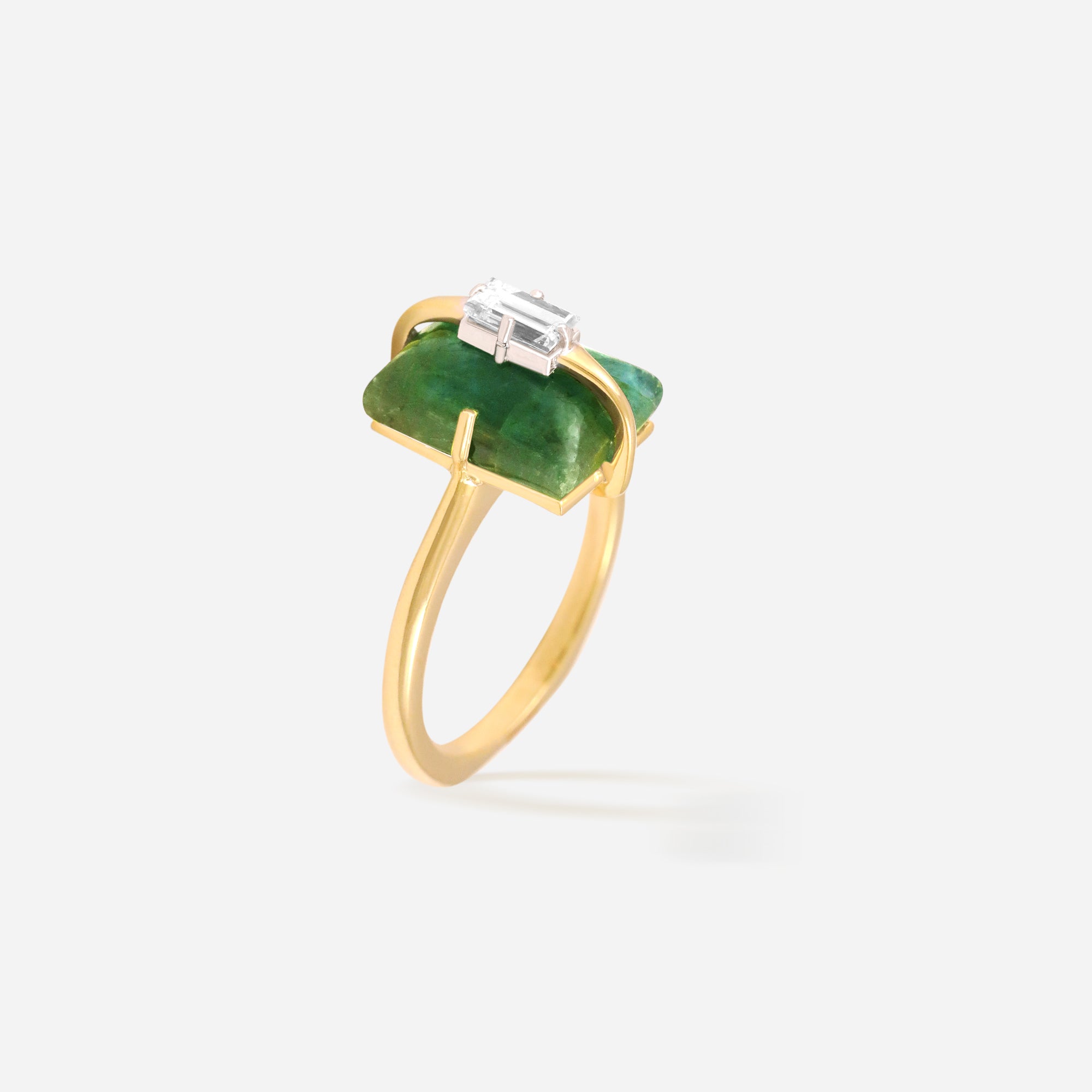 Golden Emerald Elegance Ring